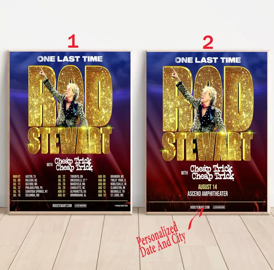 Custom Rod Stewart - One Last Time Tour 2025 Poster