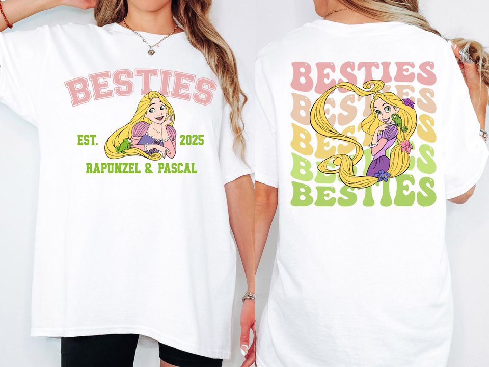 Disney Tangled Besties Shirt, Disney Rapunzel & Pascal Best Friends Tee, Disney Girls Trip 2025 Tee