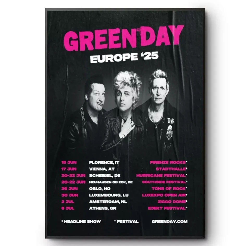 Green Day European Tour 2025 Poster