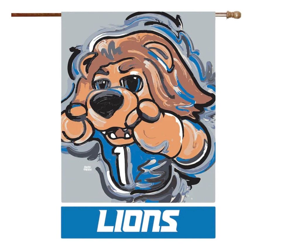 Detroit Lions Mascot House Flag