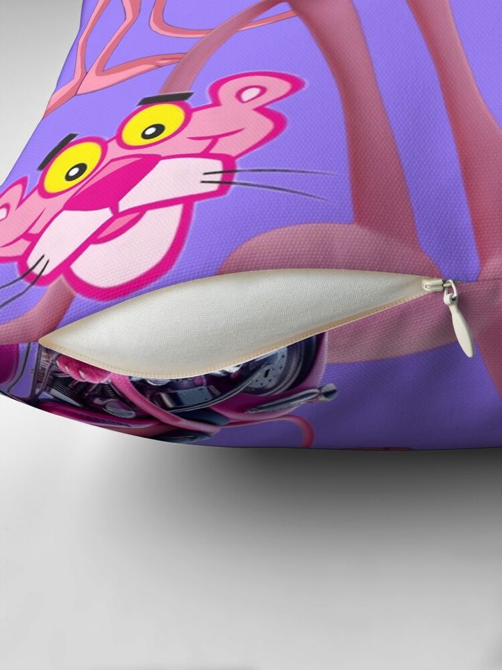 The 3D Pink Panther Print Throw Pillow