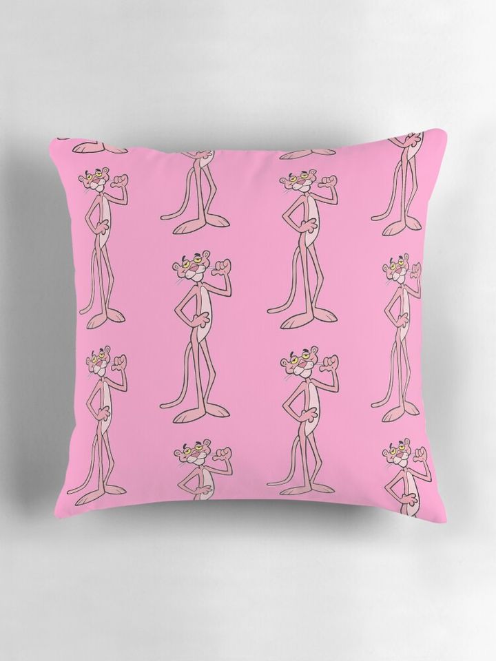 The pink Panther Pink Throw  Pillow