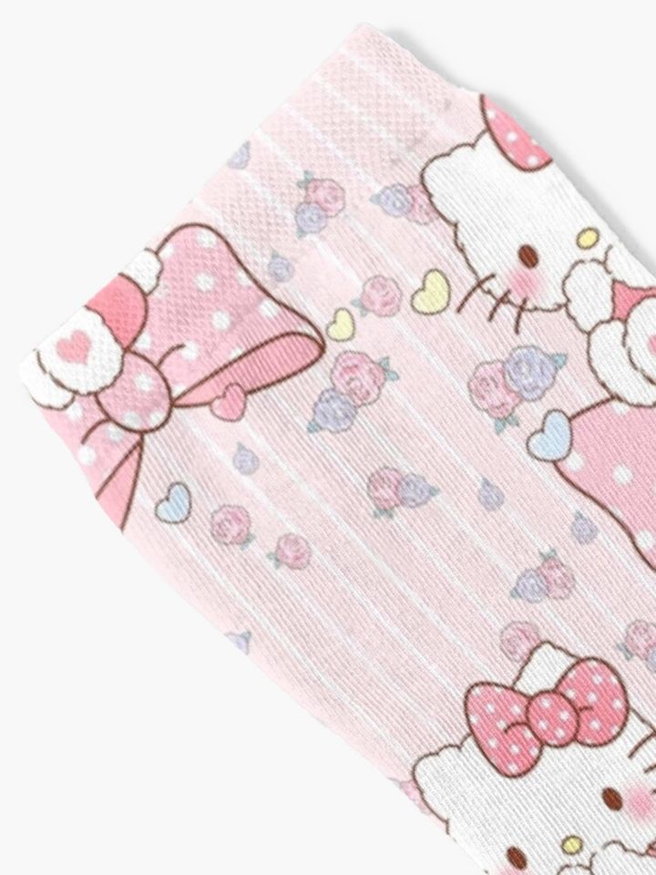 fluffy hello kitty with roses Socks