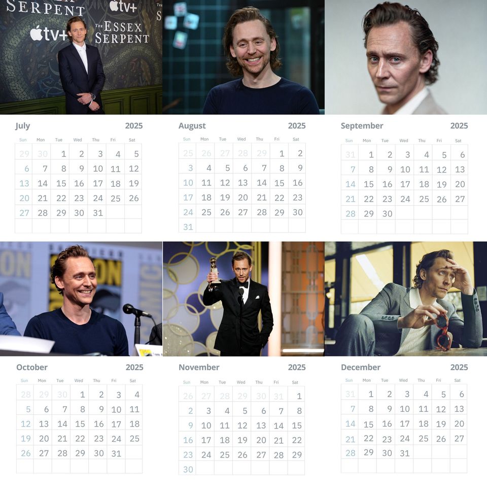 Tom Hiddleston Wall Calendars 2025