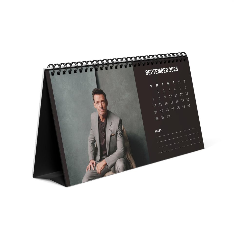 Hugh Jackman 2025 Desk Calendar | Wolverine & The Greatest Showman Actor | Celebrity Gift | Office Decor
