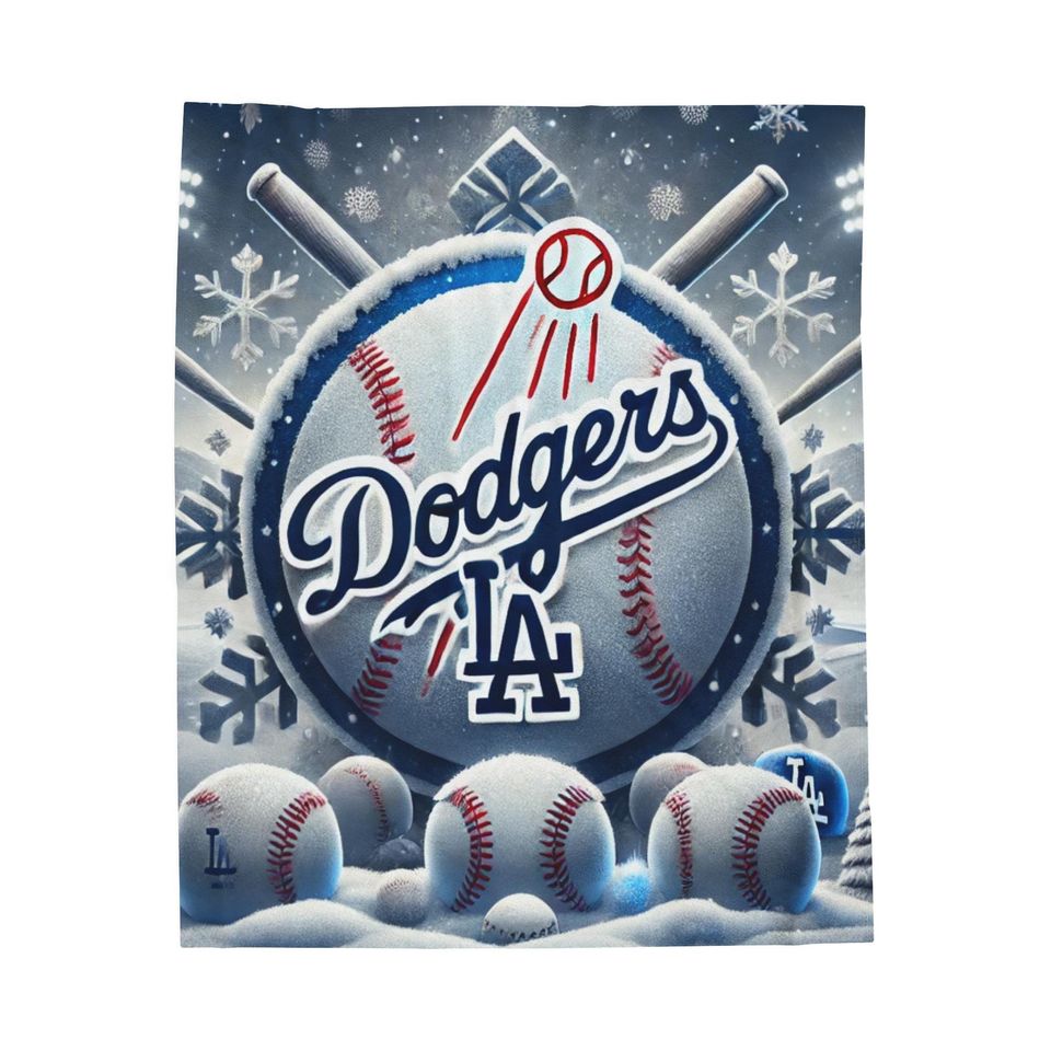 Christmas Dodgers Throw Blanket