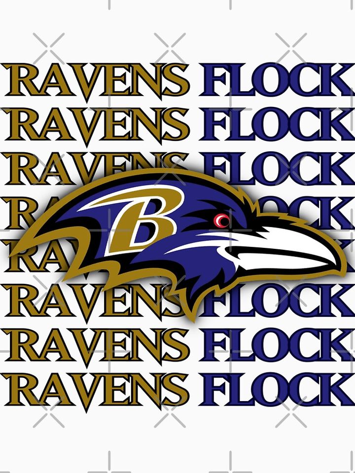 Baltimore Ravens head ravens Flock Classic T-Shirt