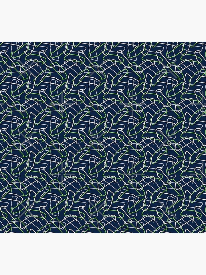 Seattle Seahawks Pattern, Navy Background Socks