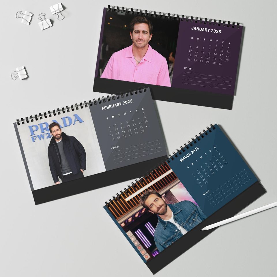 Jake Gyllenhaal 2025 Desk Calendar | Hollywood Actor Planner | Movie Star Gift | Donnie Darko & Nightcrawler Calendar | Office Decor