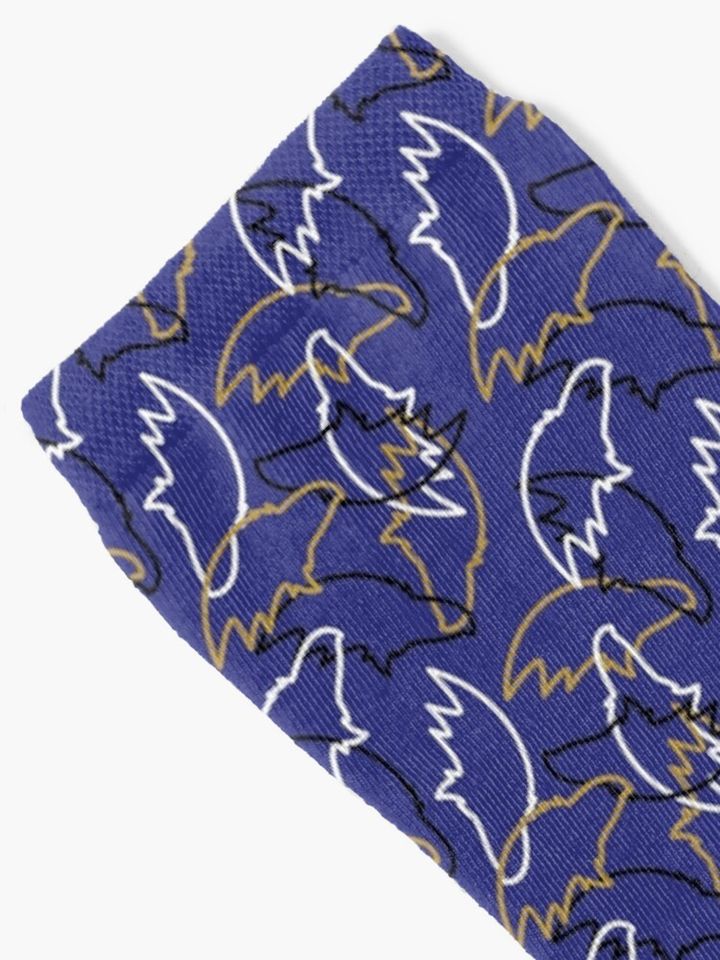 Baltimore Ravens Pattern, Purple Background Socks