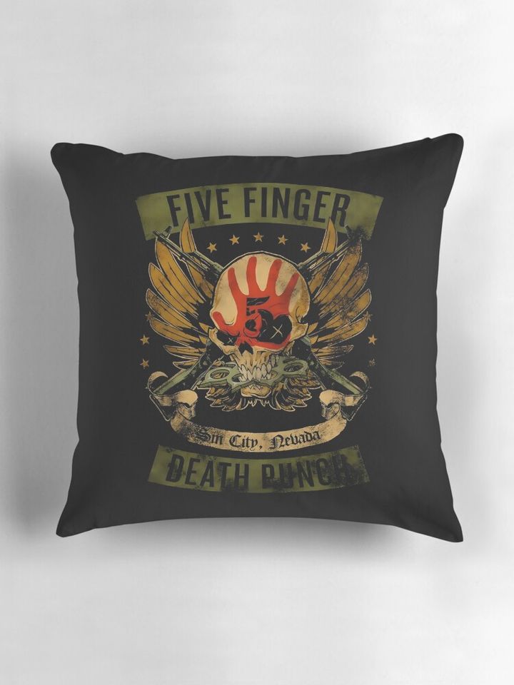 skull death metal Throw Pillow