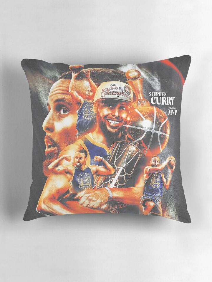 Stephen Curry All Time Champions Basketball  Throw Pillow