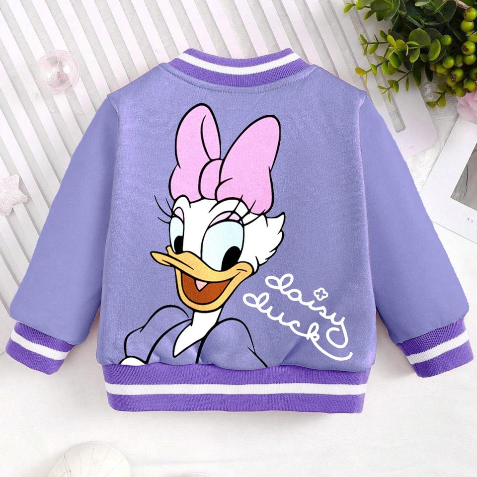 Daisy Duck Big Face Kids and Youth Baseball Jacket, Aldult Unisex Varsity Baseball Jacket