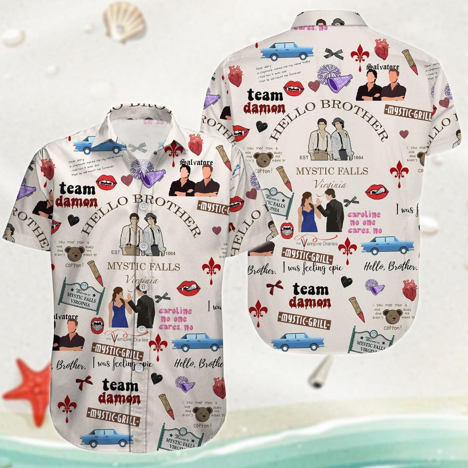 Vampire Diaries Hawaiian Shirt and Shorts Set