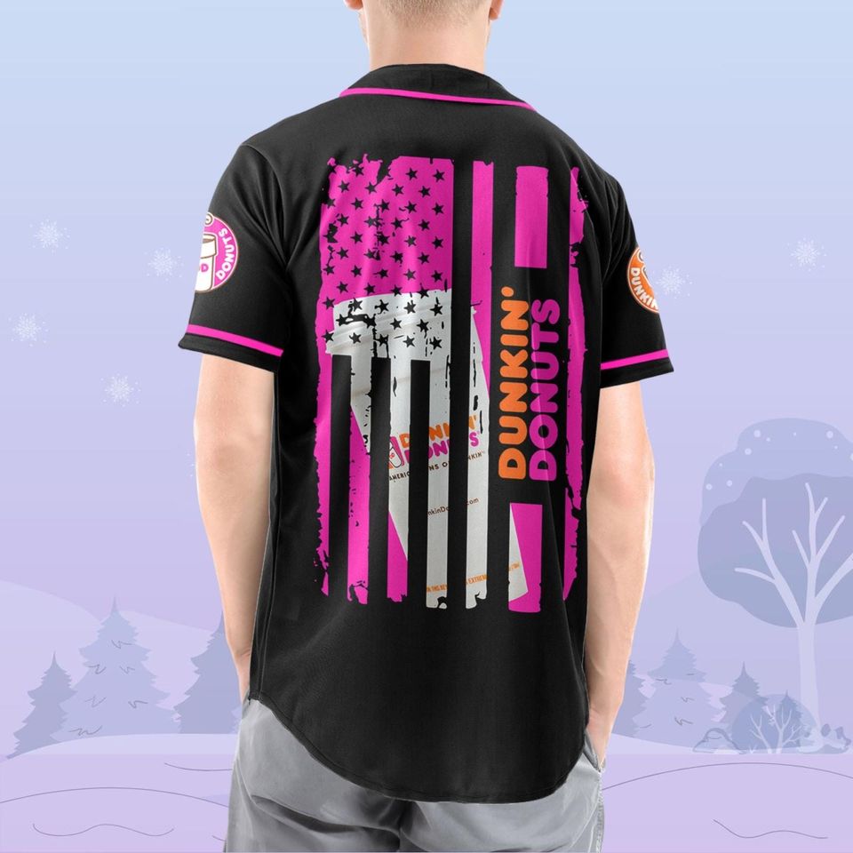 Personalized Donut Coffee Jersey, Dunkin Donuts Lover Baseball Jersey