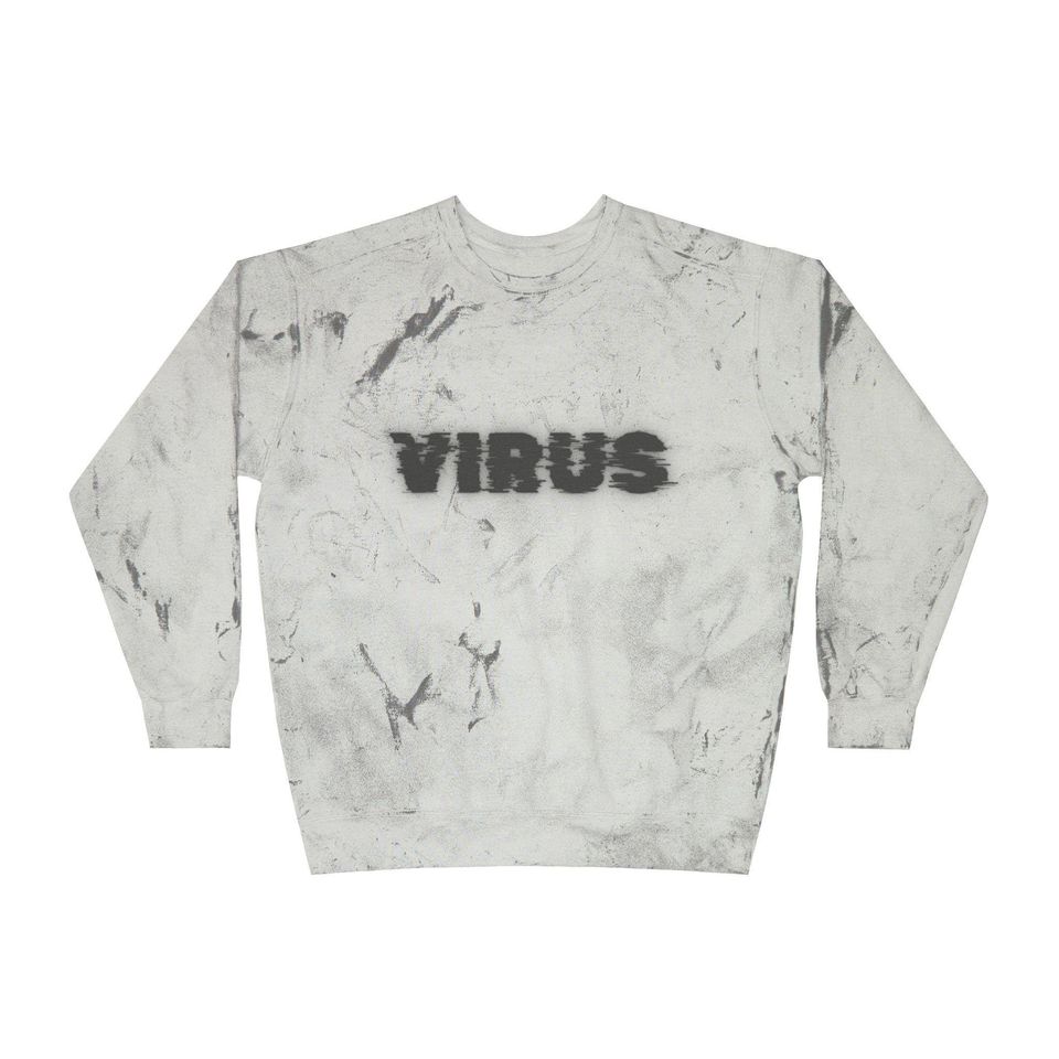 Virus Graphic Unisex Color Blast Crewneck Sweatshirt