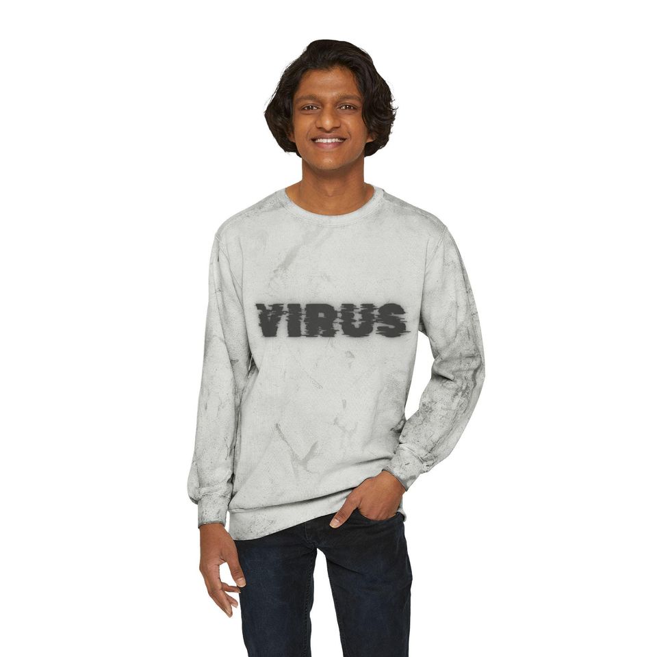Virus Graphic Unisex Color Blast Crewneck Sweatshirt
