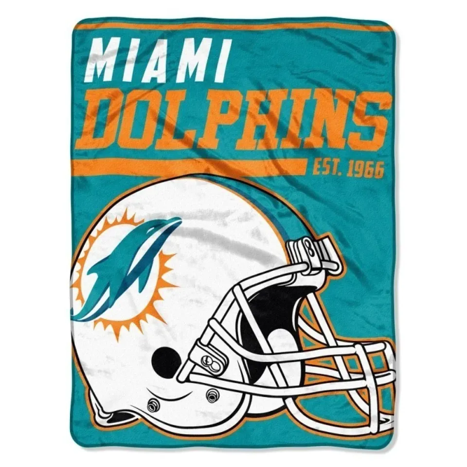 New football Miami Dolphins Soft Micro Rasche Fleece Blanket