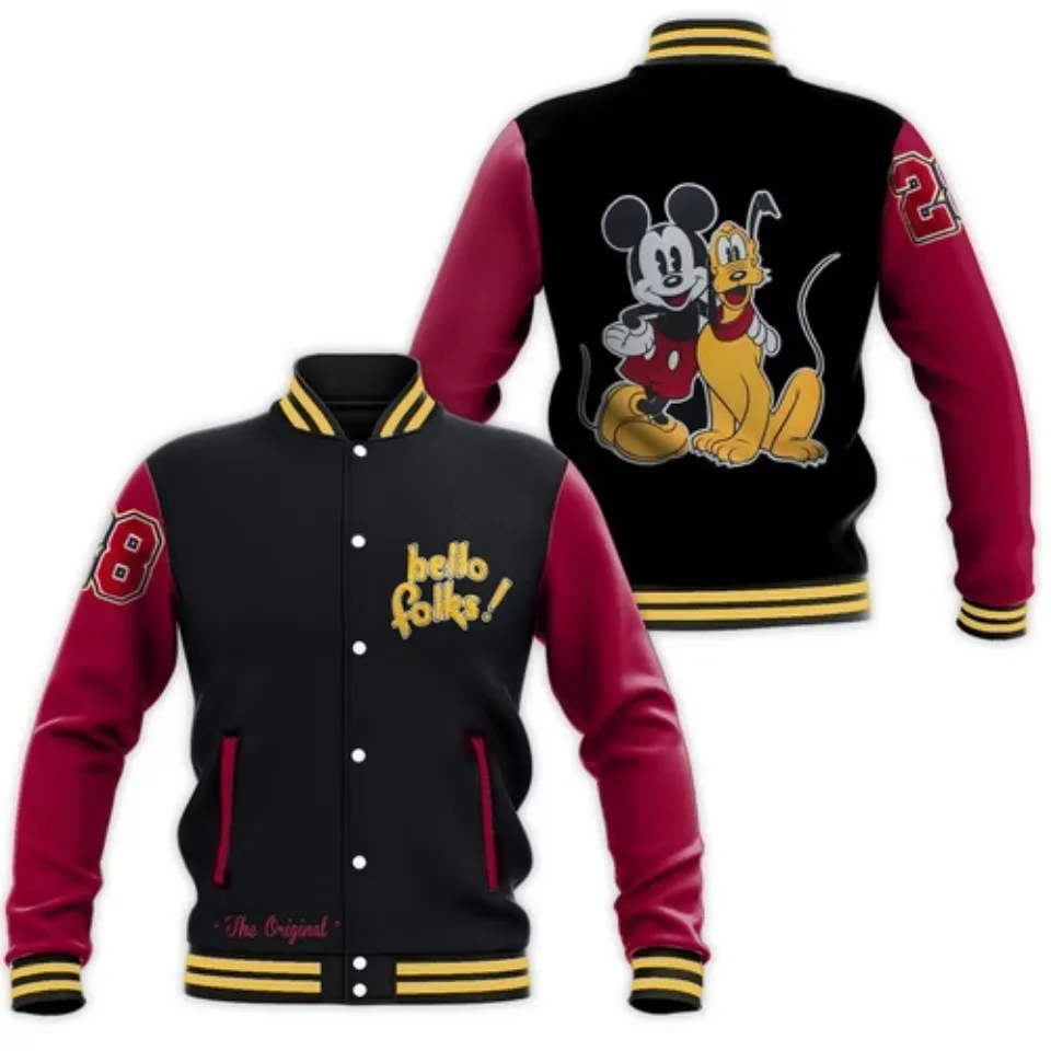 Mickey Mouse and Pluto Varsity Baseball Jackets