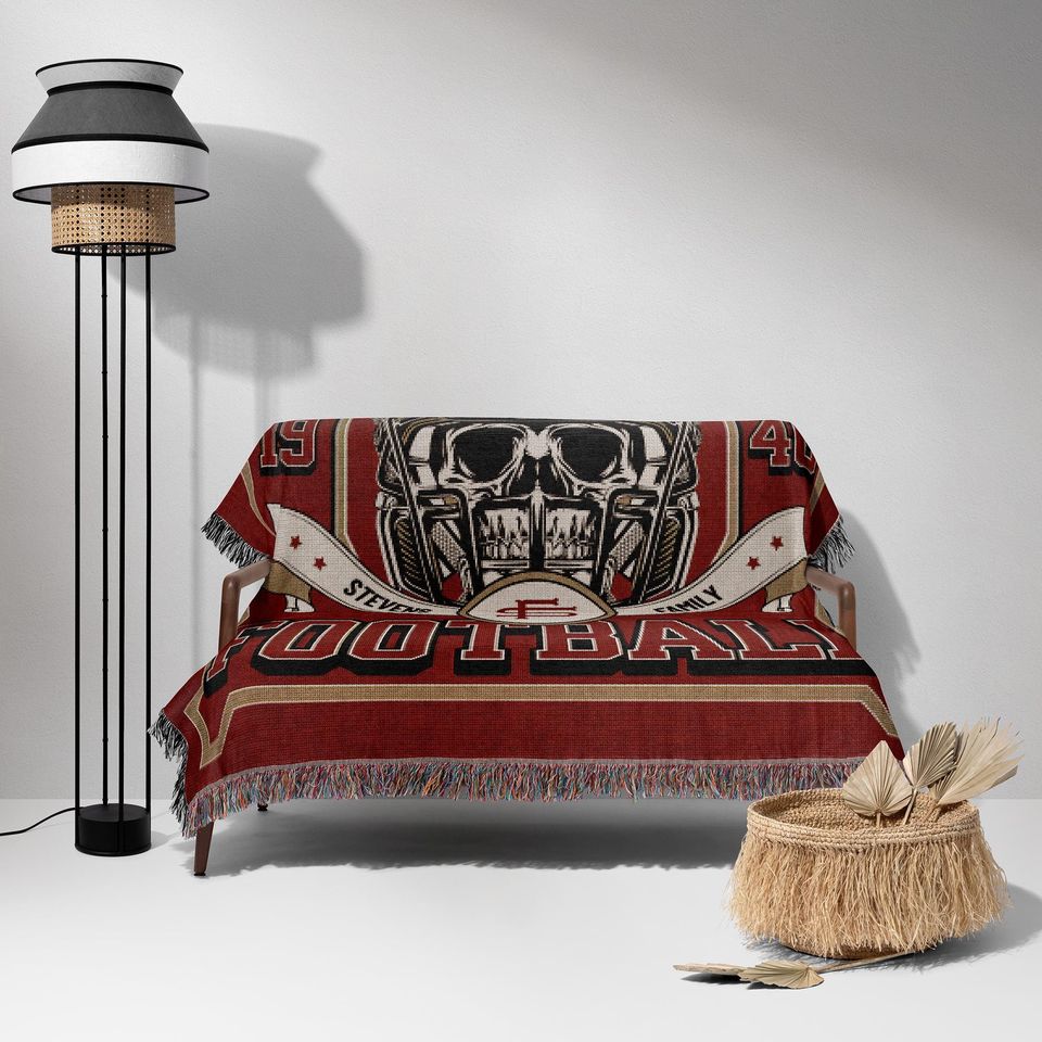 San Francisco Football, Custom 49ers Woven Blanket, Football Gift