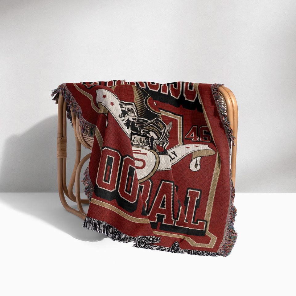 San Francisco Football, Custom 49ers Woven Blanket, Football Gift