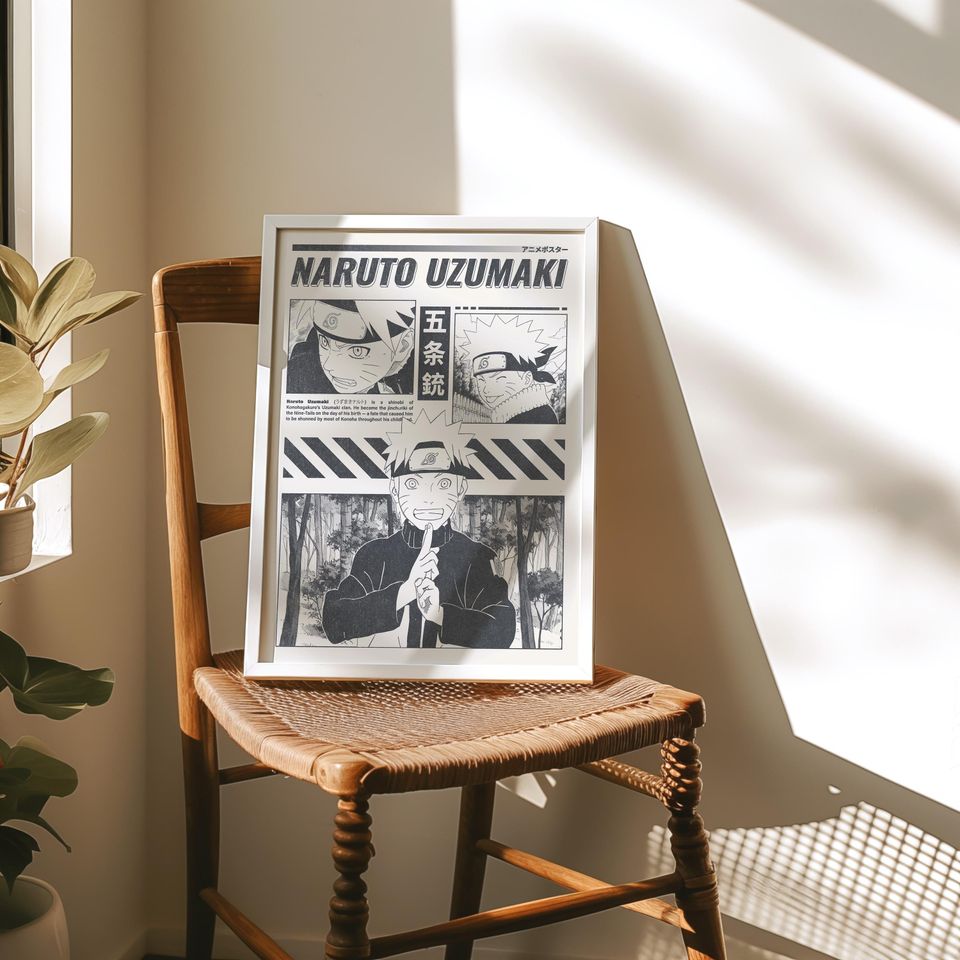 Narutoo Uzumaki Manga Poster, Anime Poster Wall Decor Print.