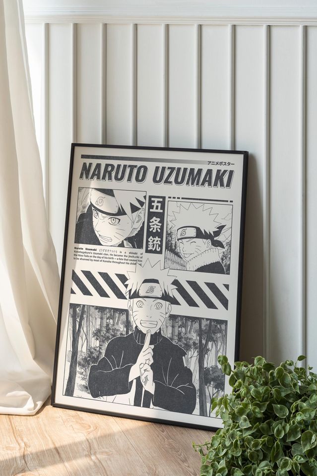Narutoo Uzumaki Manga Poster, Anime Poster Wall Decor Print.