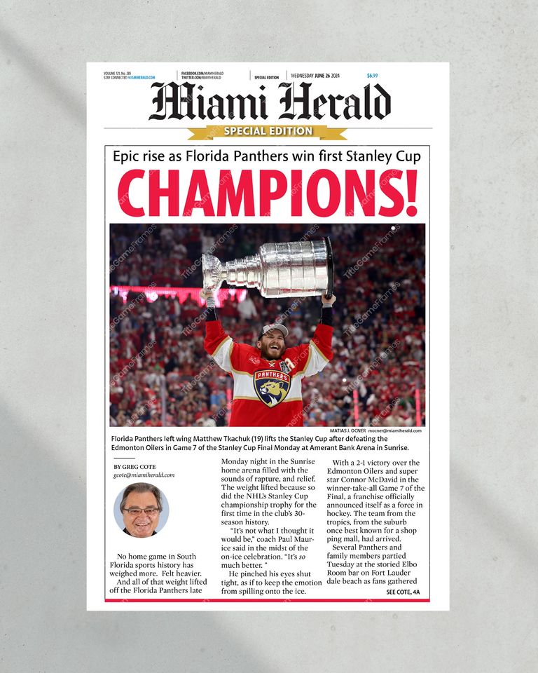 2024 Florida Panthers Stanley Cup 'CHAMPIONS!' (NO Framed) Poster