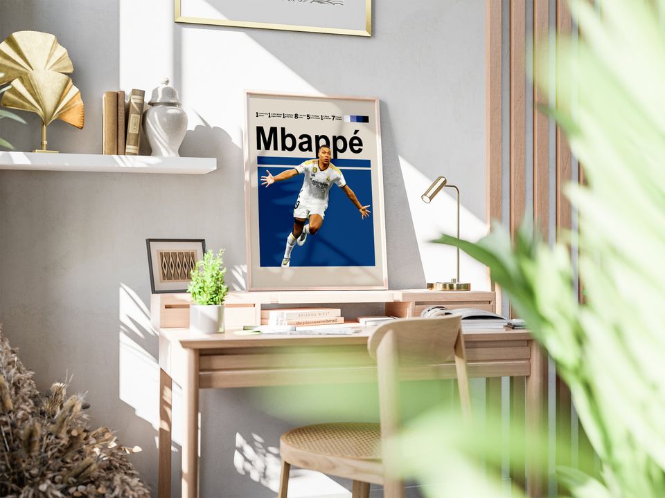 Kylian Mbappe Poster, Soccer Player Poster.