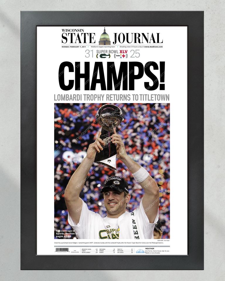 2011 Aaron Rogers Green Bay Packers Super Bowl Champions