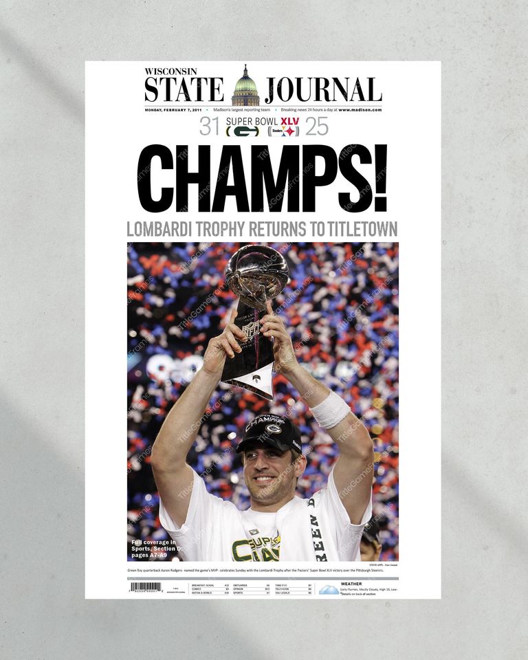 2011 Aaron Rogers Green Bay Packers Super Bowl Champions