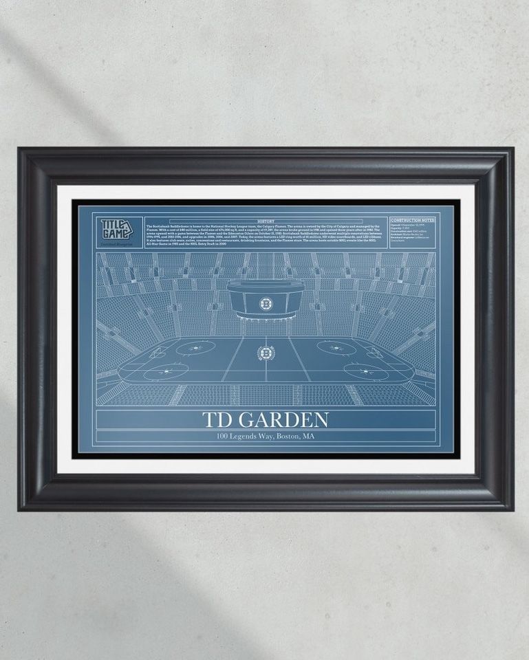Boston Bruins TD Garden Hockey Stadium Blueprint (NO FRAMED)