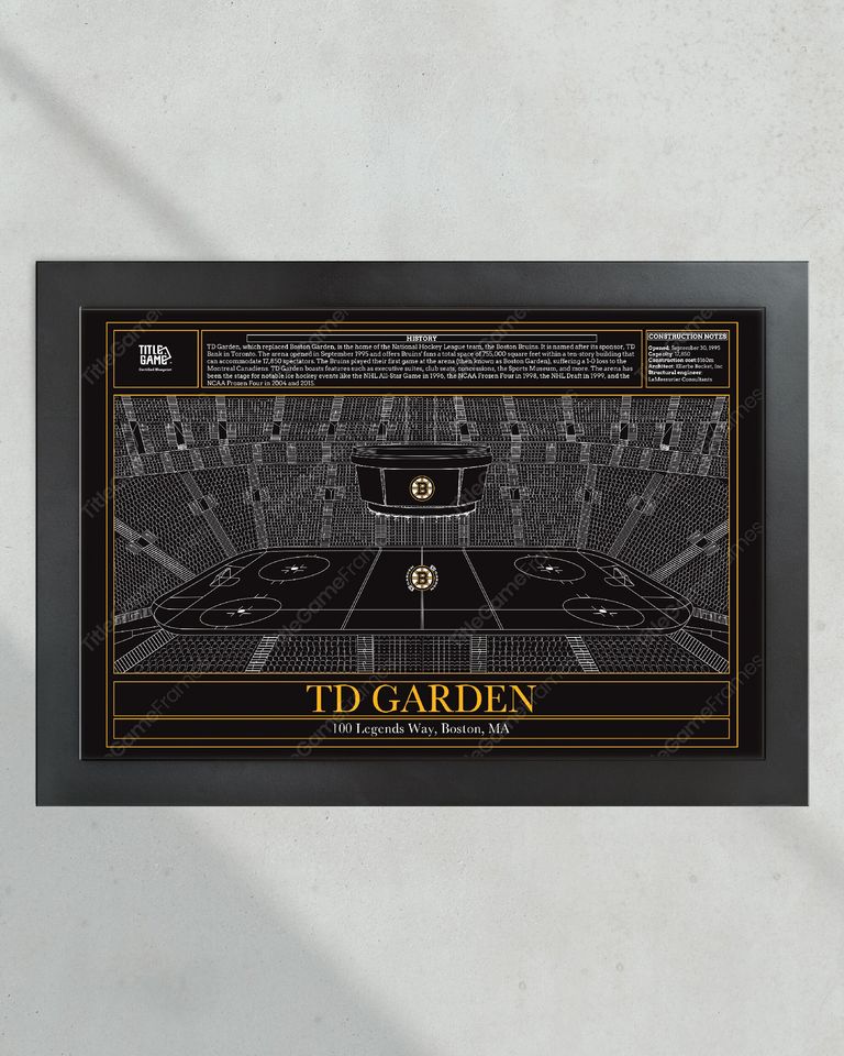 Boston Bruins TD Garden Hockey Stadium Blueprint (NO FRAMED)