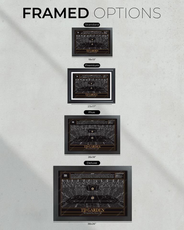 Boston Bruins TD Garden Hockey Stadium Blueprint (NO FRAMED)