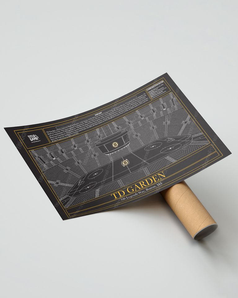 Boston Bruins TD Garden Hockey Stadium Blueprint (NO FRAMED)