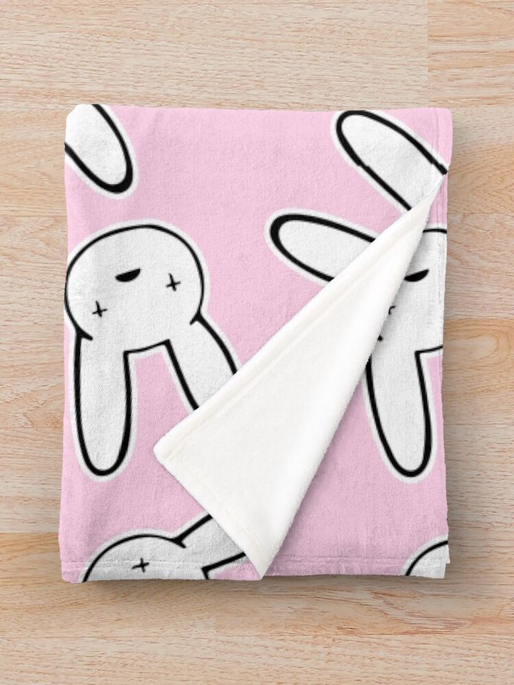 Bad Bunny Oasis Logo Pattern (White on Millennial Pink) Throw Blanket