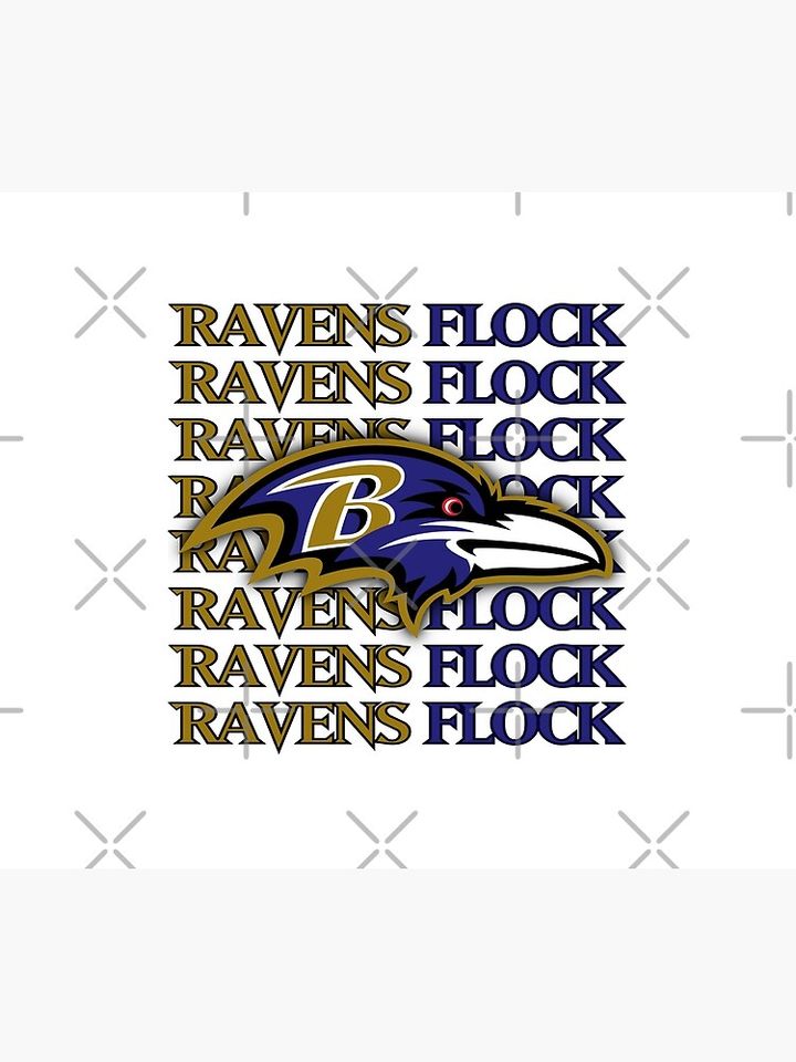 Baltimore Ravens head ravens Flock Throw Blanket