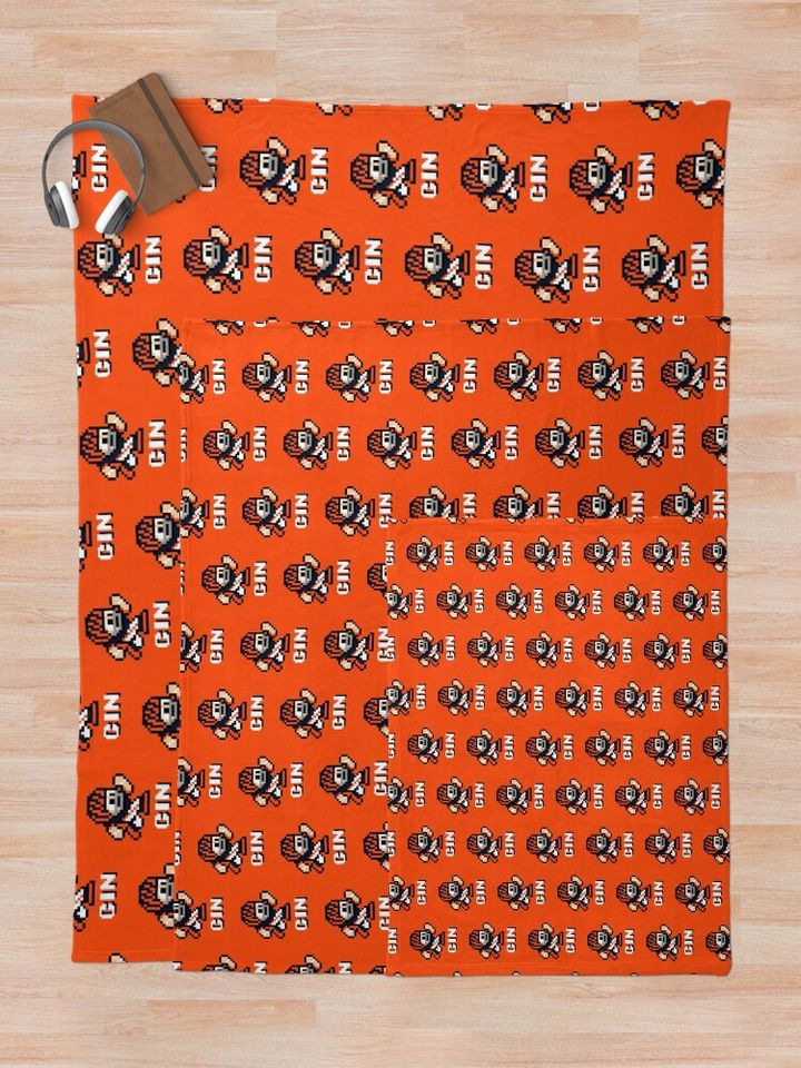 Cincinnati Bengals (Tecmo Super Bowl Football Player) Throw Blanket