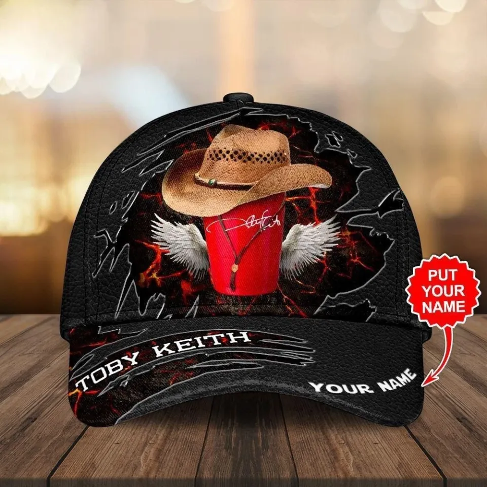 Custom Name 3D Cap Hat Personalized Toby Keith Baseball Cap Gift Christmas For Fan