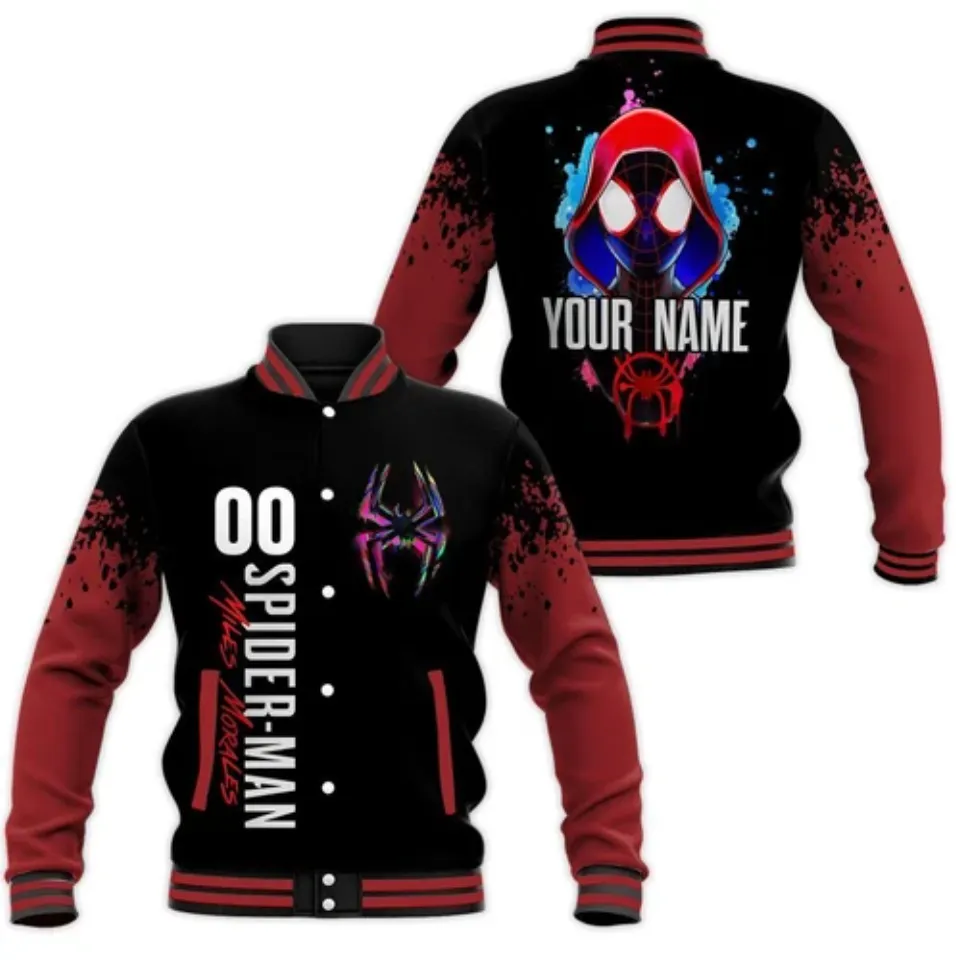 Personalized Spider-Man Miles Morales Baseball Jacket