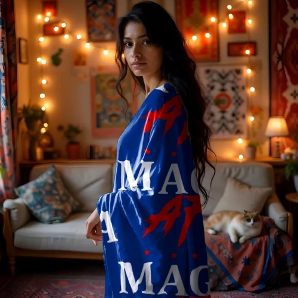 MAGA AF Donald Trump Cozy Comfort Velveteen Plush Blanket