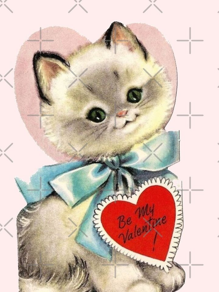 Kitten Vintage Valentine’s Day Card iPhone Case