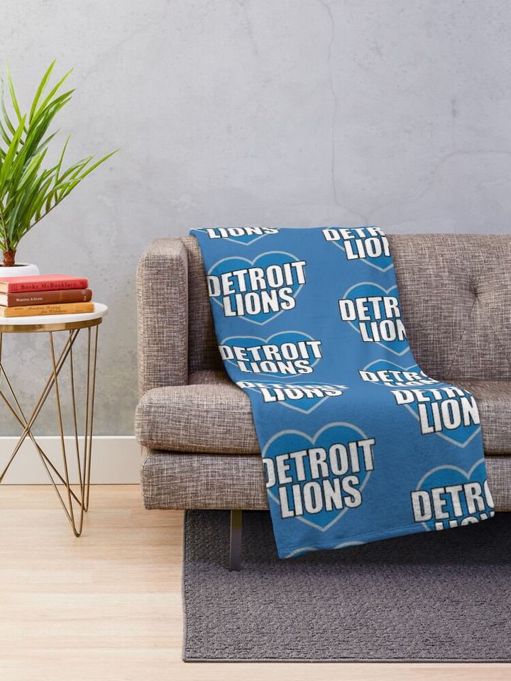 Detroit Lions Heart Throw Blanket