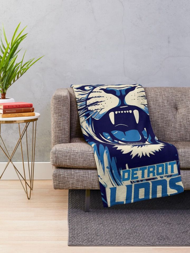 Detroit Lions Football Throw Blanket