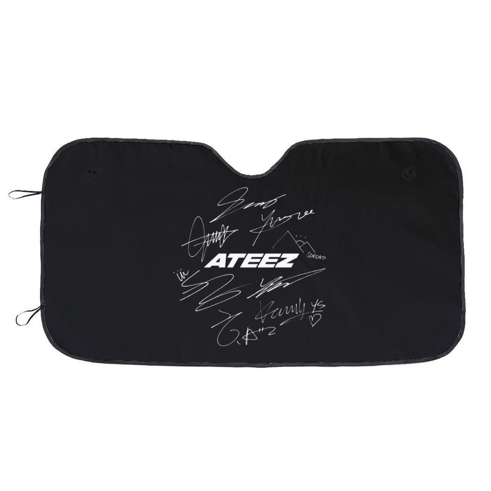 Ateez Logo & Signature Car Sun Shade | Kpop Car Sun Shade | Kpop Gift