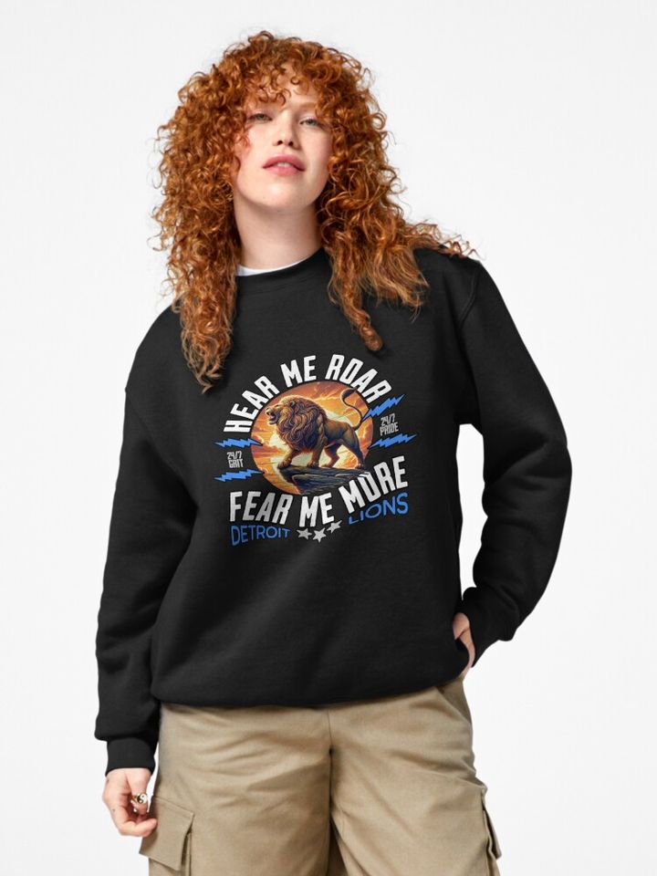 DETROIT LIONS - HEAR ME ROAR Pullover Sweatshirt