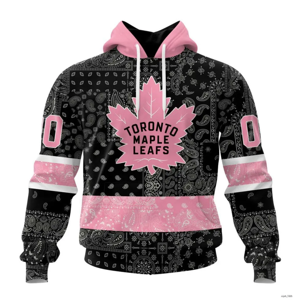 Personalized Toronto Maple Leafs Special Pink Paisley Design Hoodie