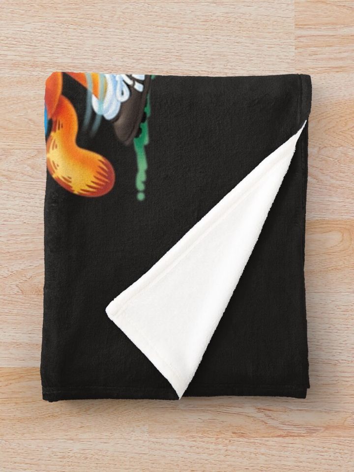 Garfield Kicking Odie Football  Throw Blanket