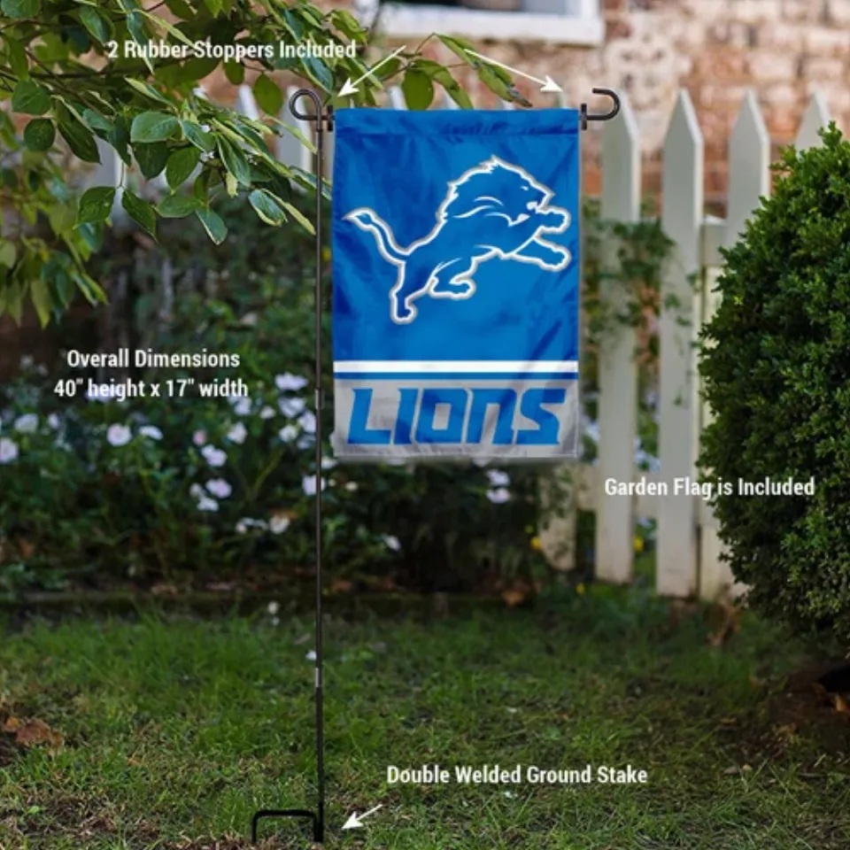 Detroit Lions Garden Flag and Yard Stand Included