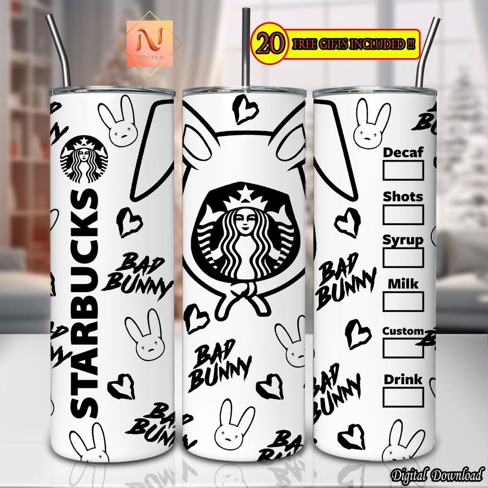 Bad Bunny Easter Day Tumbler with Lid and Straw